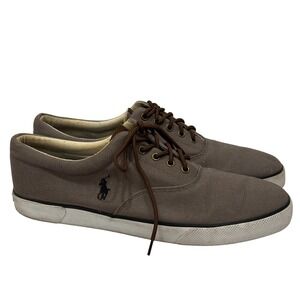 Polo Ralph Lauren Forestmont II Mens 14D Gray Canvas Low Top Sneakers Good Pony